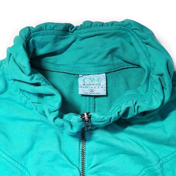 VTG C.M.C. Color Me Cotton Jacket Teal Women's Size M-L - Picture 2 of 6